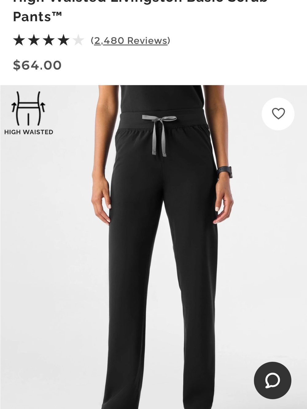 Figs High Waisted Livingston Basic Scrub Pants - Picture 2 of 4